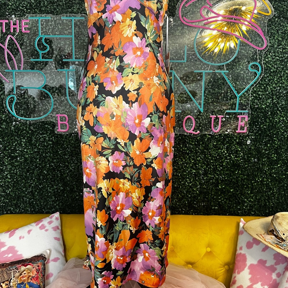 Bailey Rose Floral Maxi Dress in‎ Vibrant Colors NWT Size Small